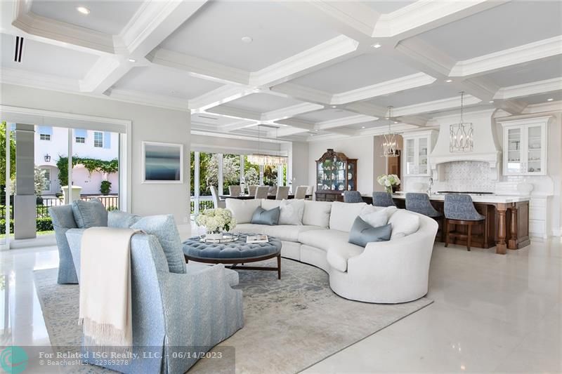 Cote D'azure inspired coffered ceiling!