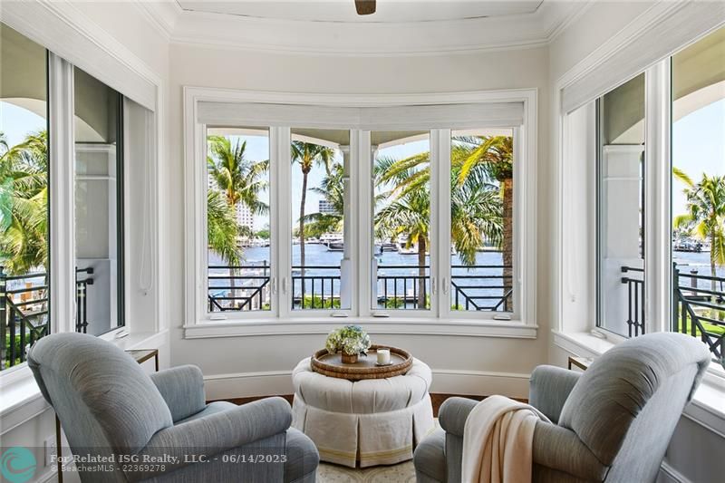 Primary sitting room with stunning Intracoastal views!