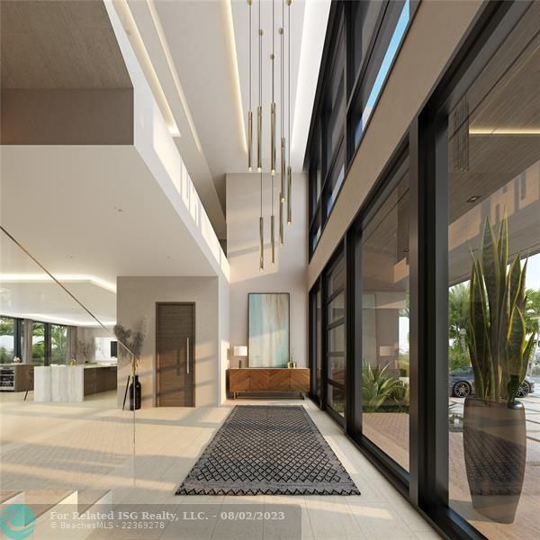 Rendering of the front entrance inside of the home.