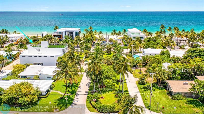 Across from the beach-side park.