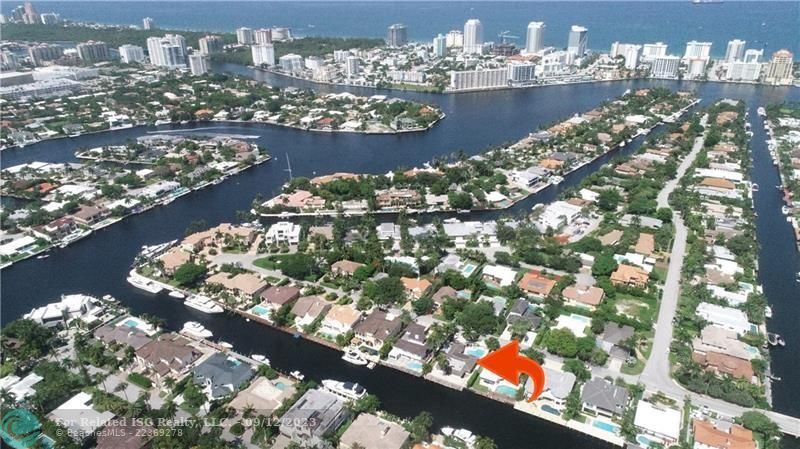 Aerial View of home location on Seven Isles with 24/7 security patrol.