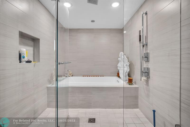 Primary Bath - Wet room shower & tub