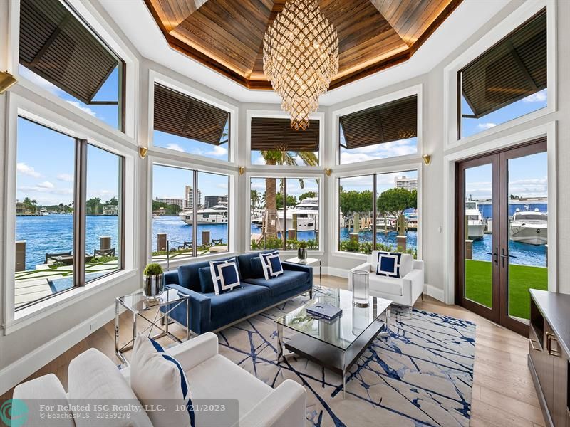 Media Room with water views