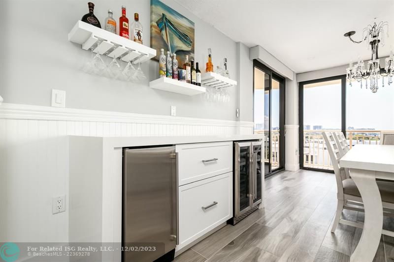 Wet Bar with Wine Coolers and Ice Machine