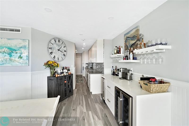 Wet Bar with Wine Coolers and Ice Machine