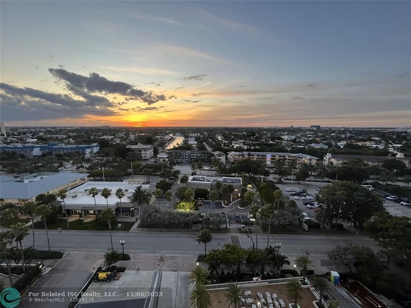 City View at Sunseet from Wrap Around Balcony