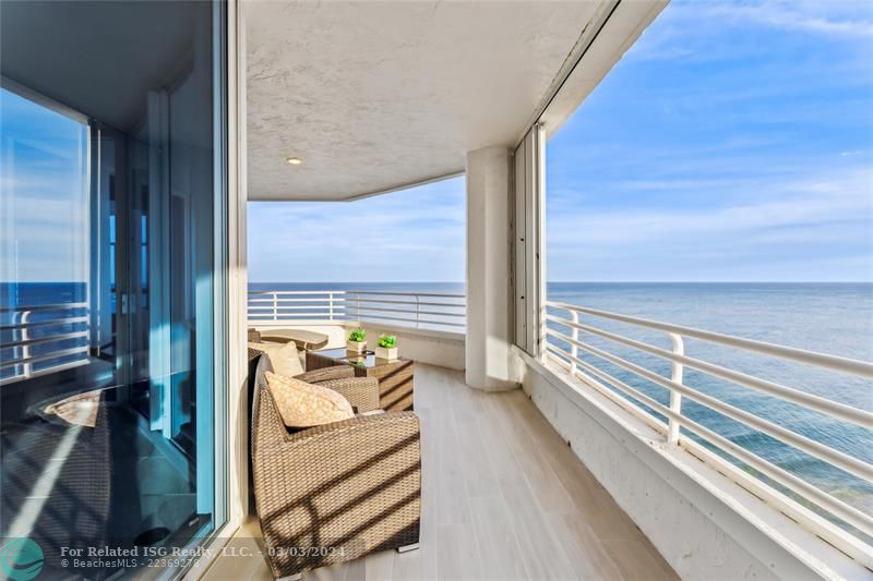 Sweeping ocean views from 15th floor balcony