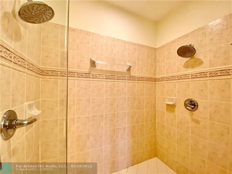 Double shower in primary bathroom.