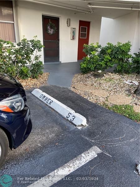 Assigned parking space just steps to the elevator!!