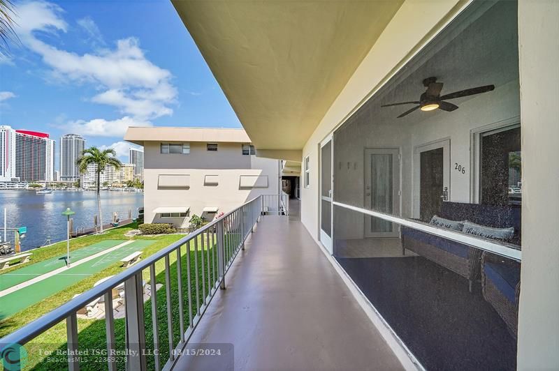 Walkway to stairs and elevator