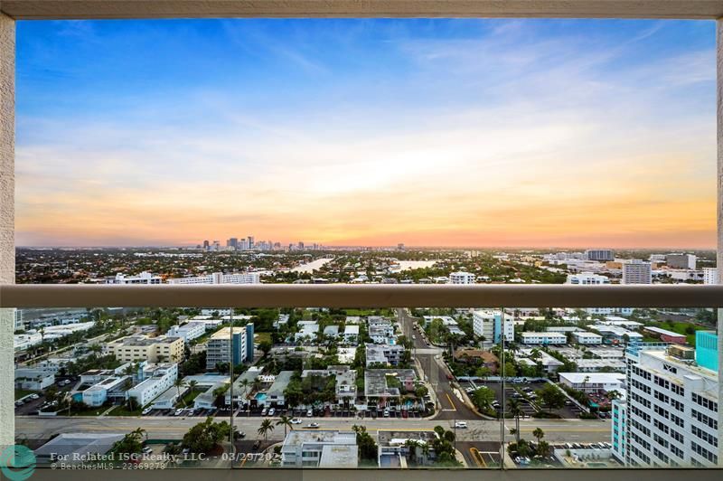 Intracoastal Waterways & Downtown Fort Lauderdale Views From West Side Terrace