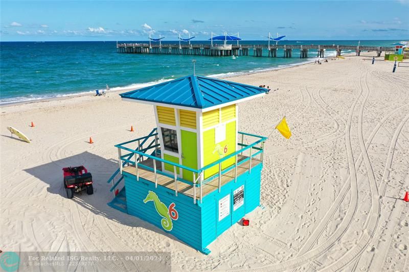 Caribbean style new facilities, lifeguard stands and beach walk