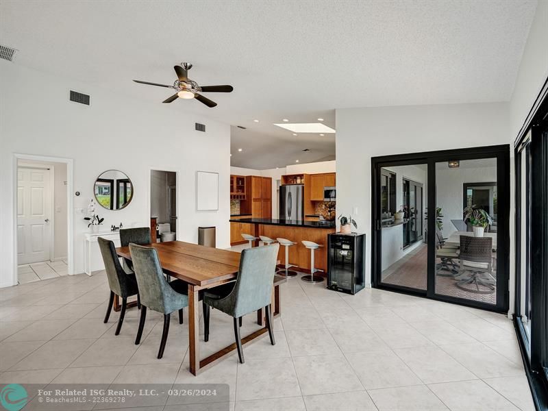 Family room currently being used as dining