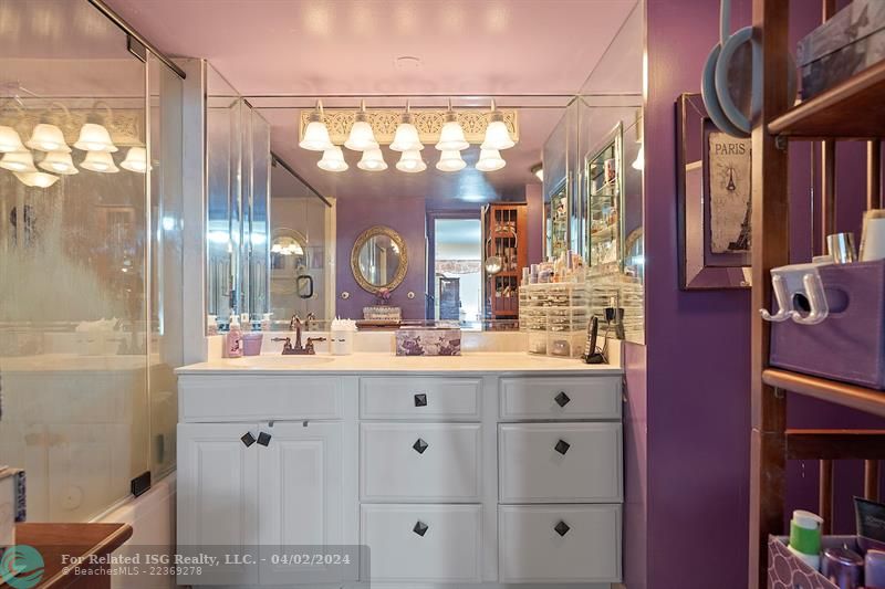 Master Bathroom with newer vanity