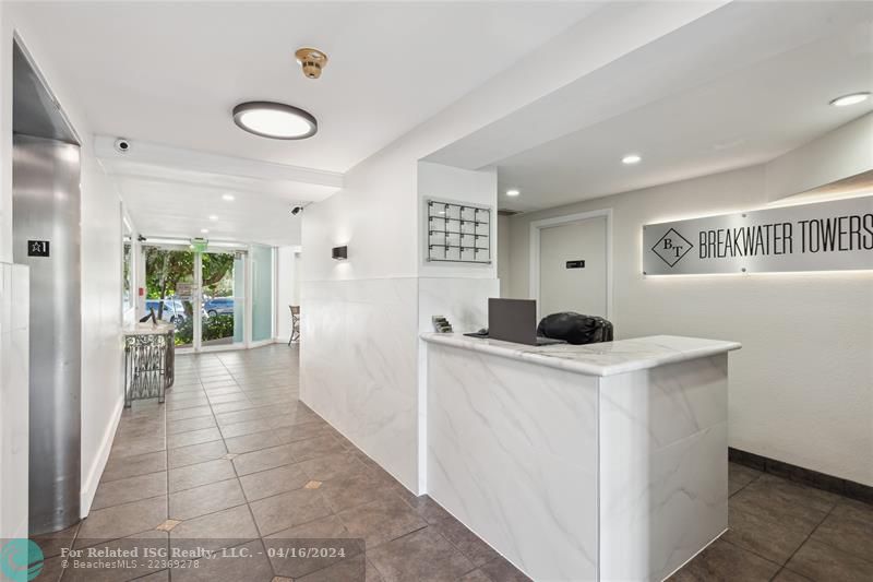 Renovated lobby with brand new furniture.