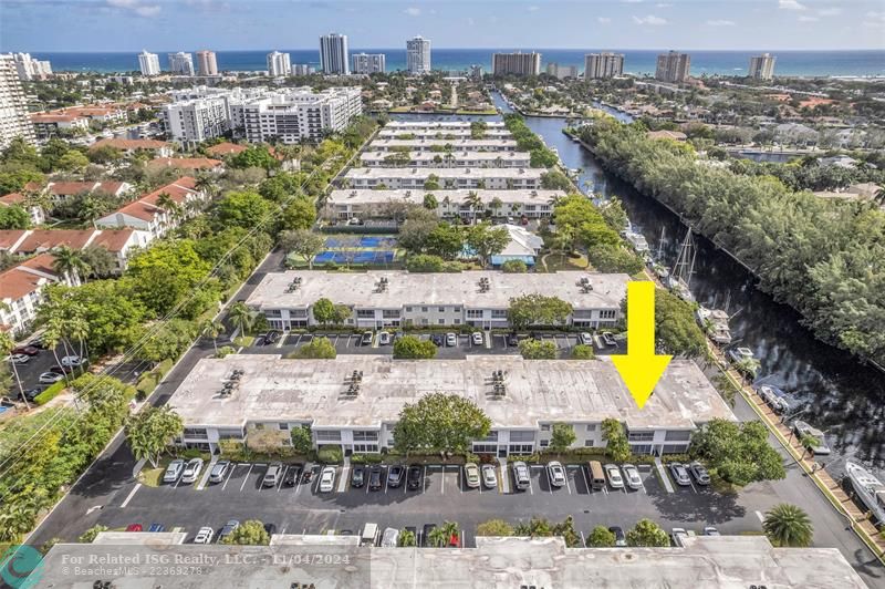 Aerial view of condo location