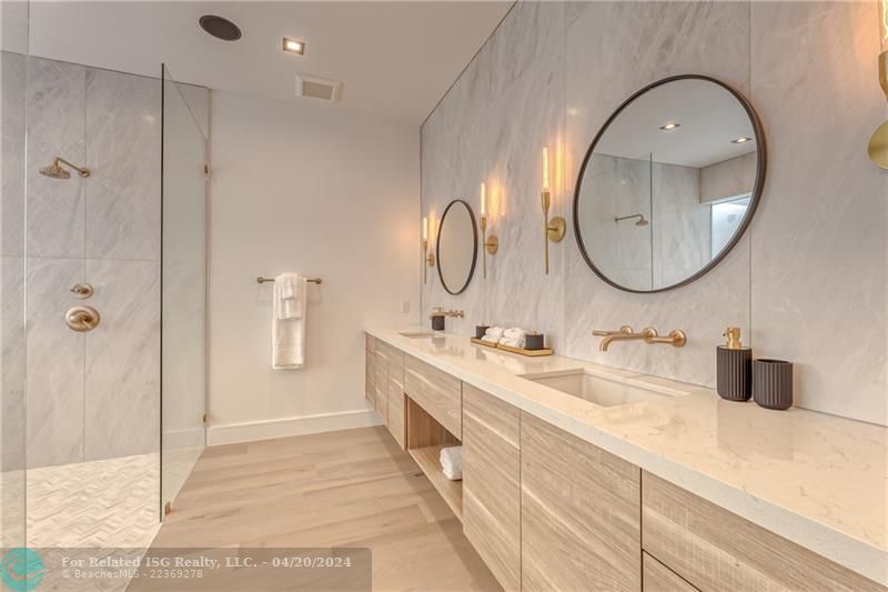 Primary Bathroom with Soaking Tub & Double Shower & Double Sink