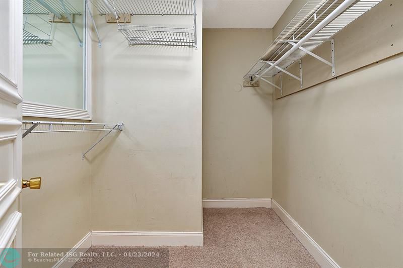 Walk in Closet in Master Bedroom