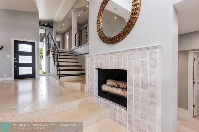 Working Fireplace by entry to In-Law Suite/Guest Bathroom