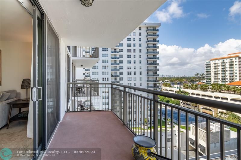 The south end of balcony where you can relax in the evening with your favorite adult beverage