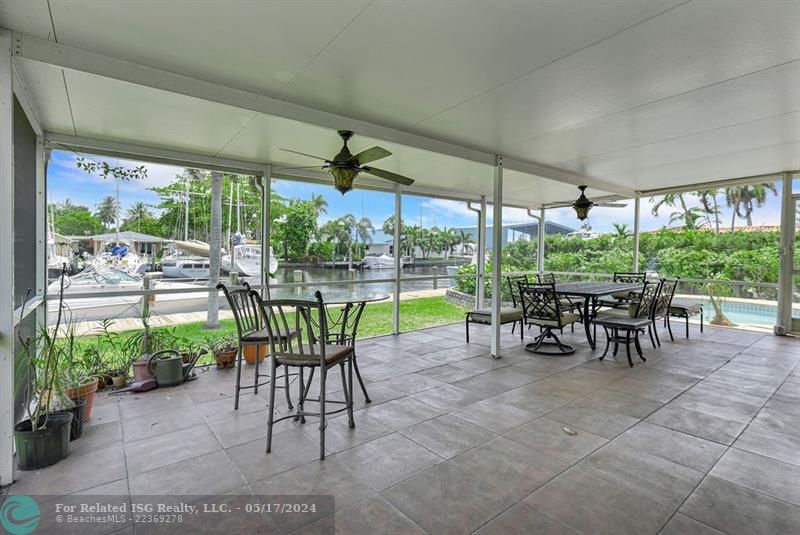 Large Screened Porch with view of New River