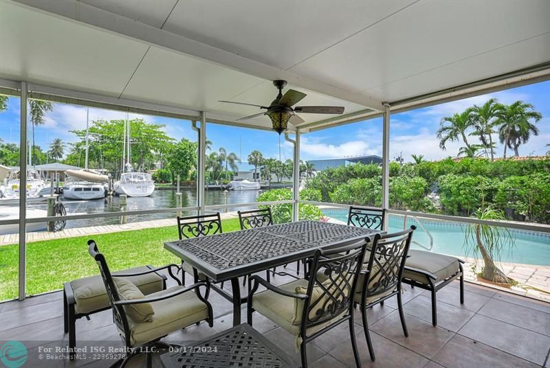 Large Screened Porch with view of River