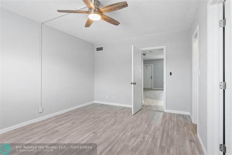 Ceiling fan in bedroom