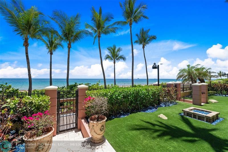 Ground Floor Loggia & Yard with Gate to Ocean