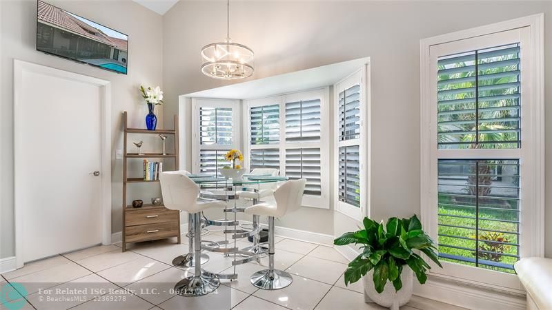 Enjoy the open flow of the culinary-minded functional design in this home’s eat-in kitchen.