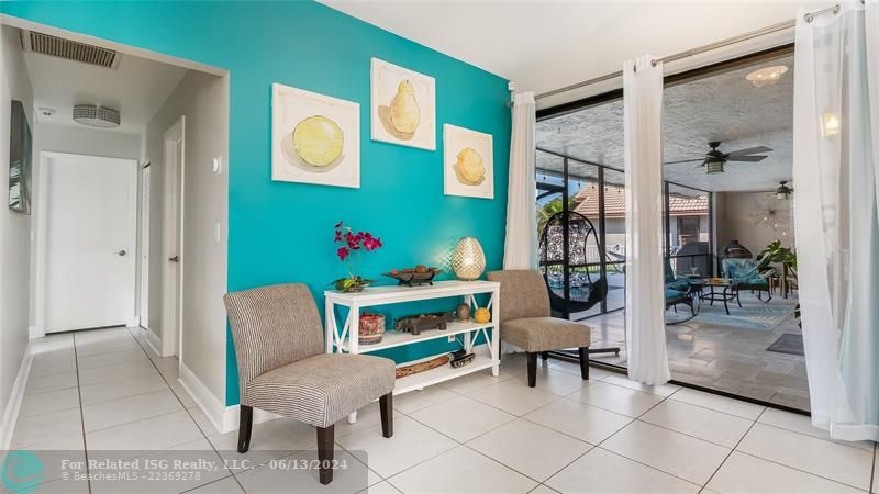 Sitting Area in Family Room leading to Patio