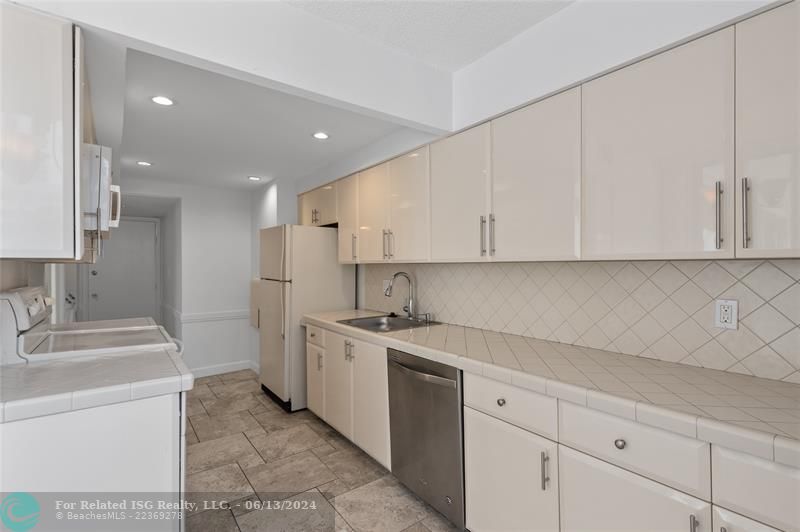 Virtually staged living and dining area.