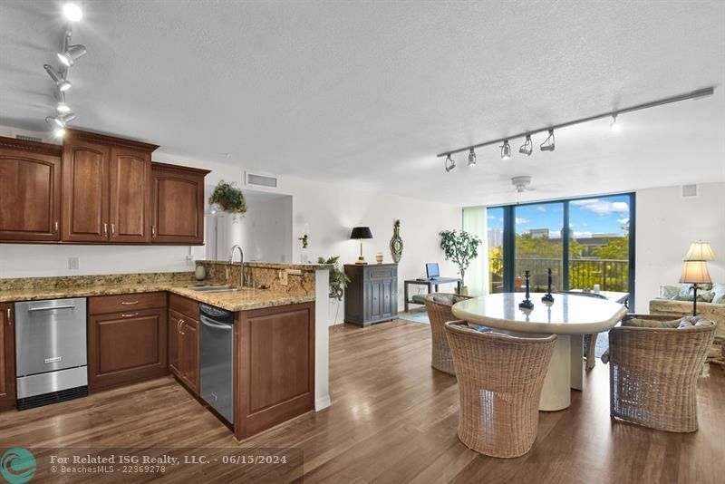 Looking from Kitchen into Large Living Room