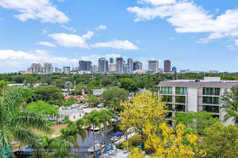 Canal and City Skyline View