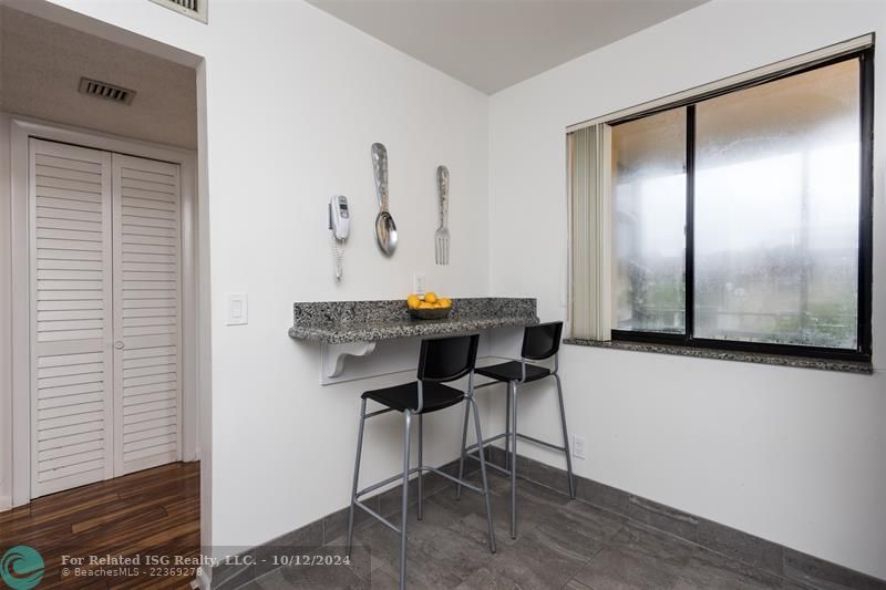 Bar seating in kitchen