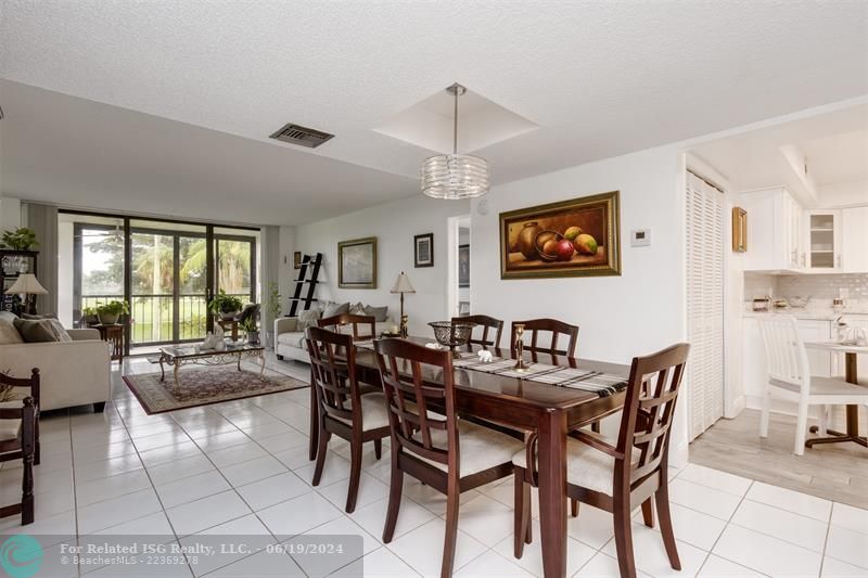 Dining area conveniently located with access to the kitchen & living area