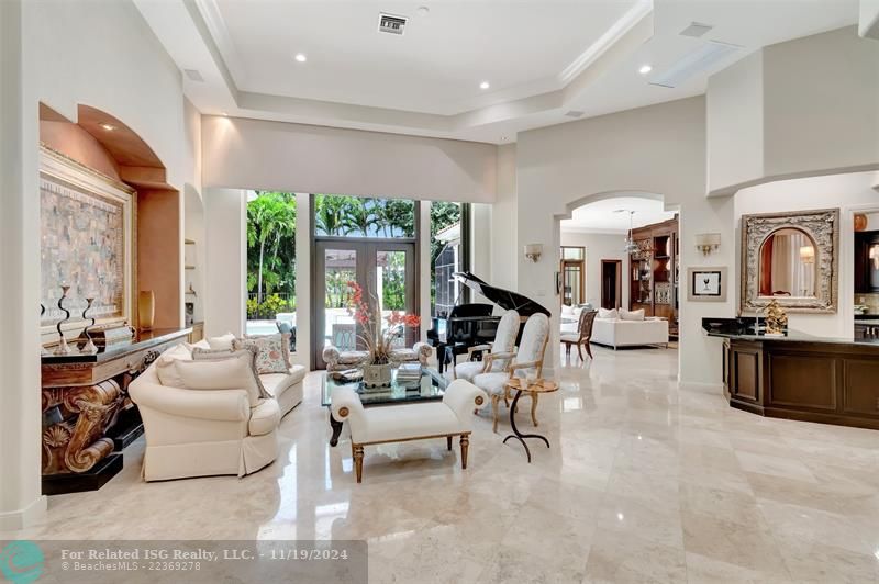 Breathtaking Entrance! Polished Marble Flooring & Soaring Ceilings!