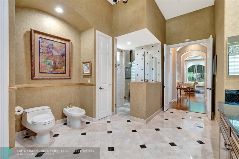 Elegantly Designed Master Bathroom Features His & Hers Split Quarters! This is Hers!