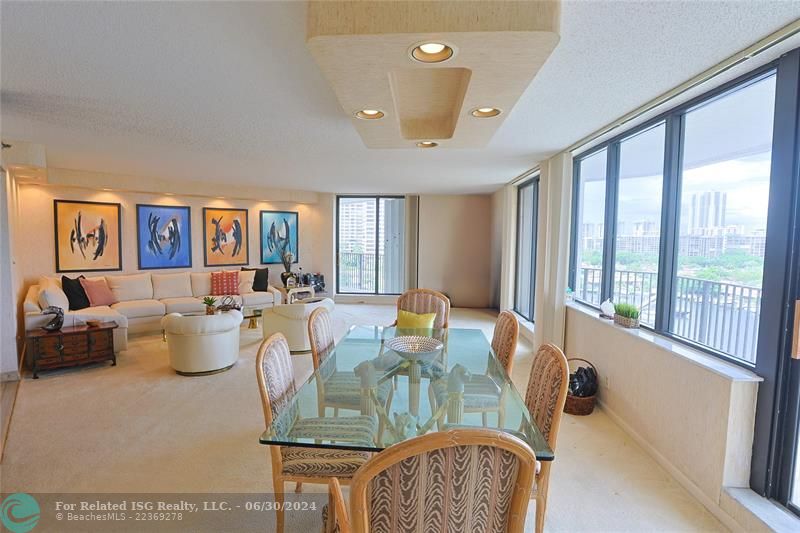 Open layout family room/great room/dining area