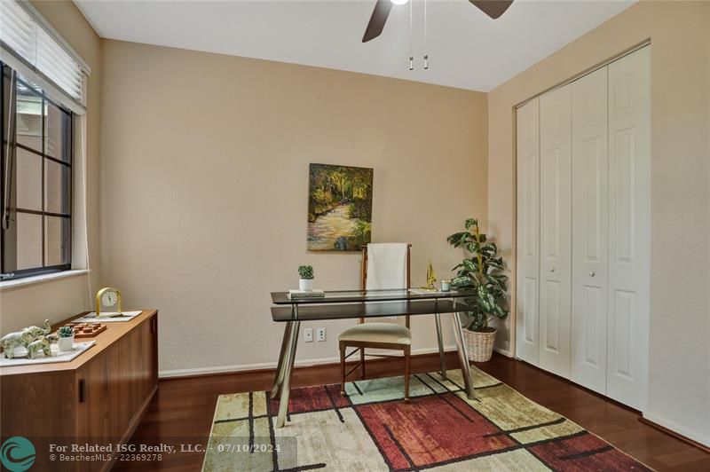 3rd Bedroom is also perfect as an office/den, double closets, hardwood flooring.