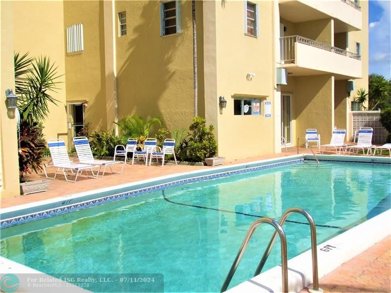 The sunny Pool area provides an abundance of outdoor seating.