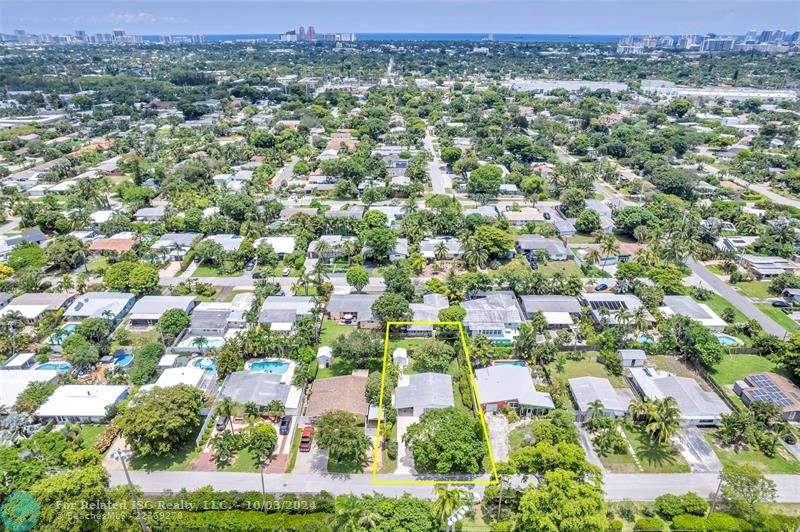 Aerial View of Home with Fort Lauderdale Beach in the Background