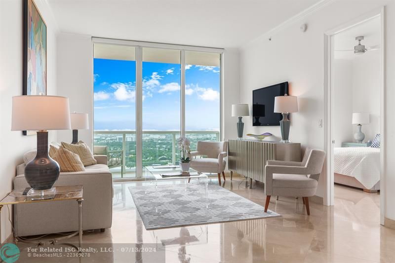 Access to the terrace and view into the Master Bedroom