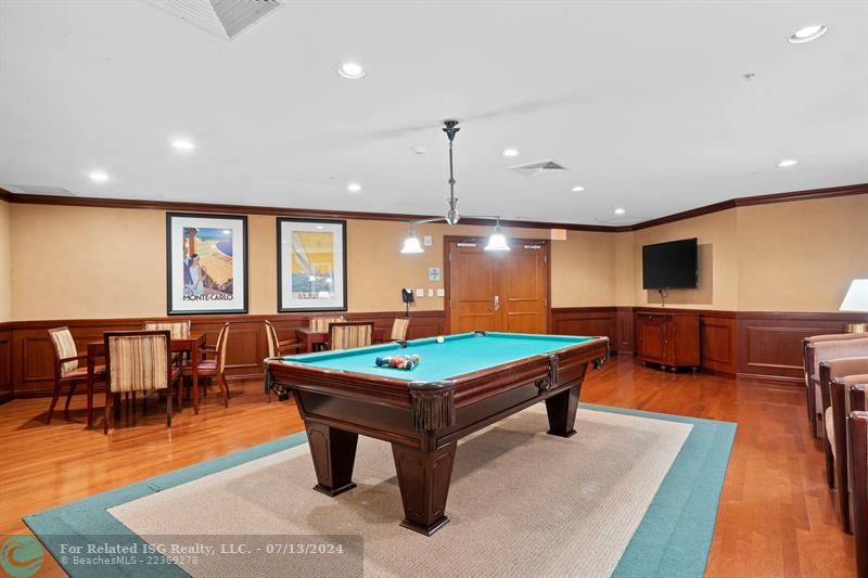 Billiards and game room