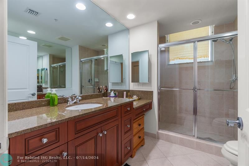 Dual sinks and vanities and separate shower