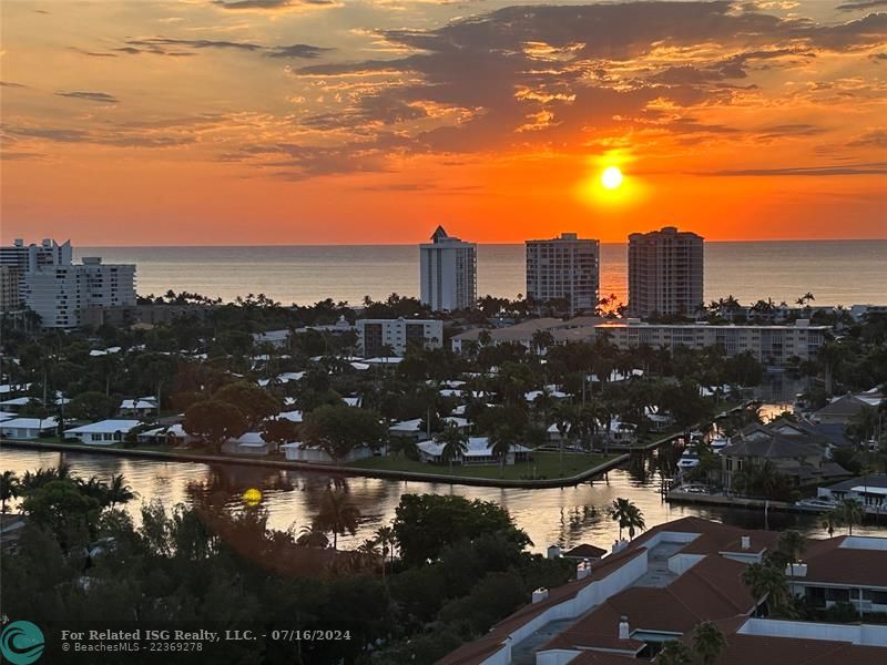 Sunrise views from balcony