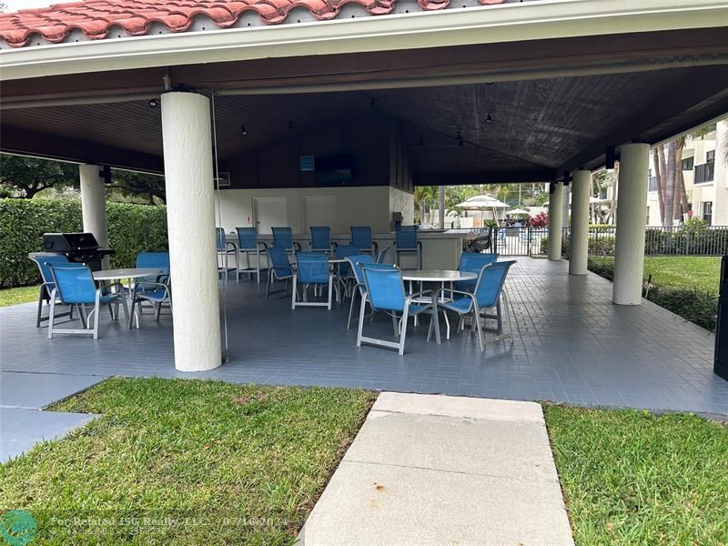 Covered, lighted BBQ Area overlooking the marina