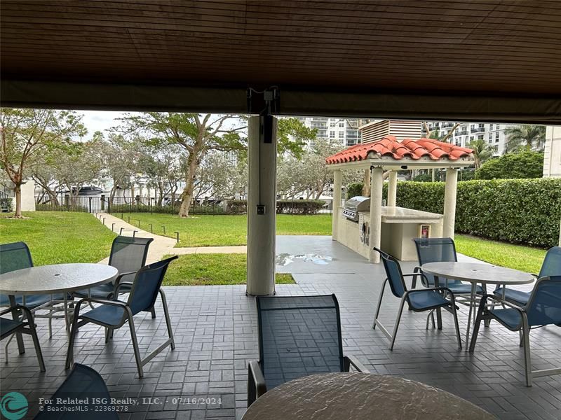 Covered, lighted BBQ Area overlooking the marina