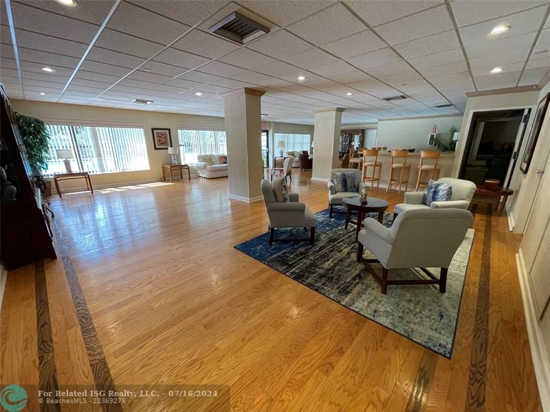 Gathering Room with full kitchen and pool view