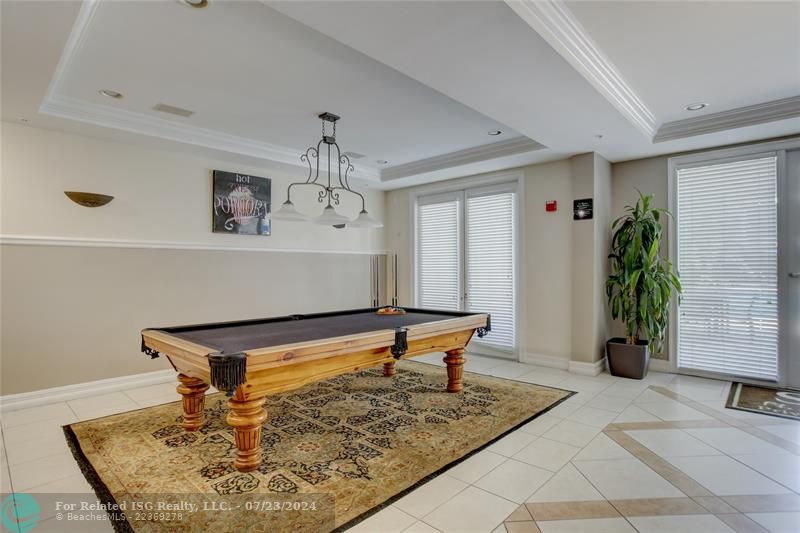 Pool table in clubhouse