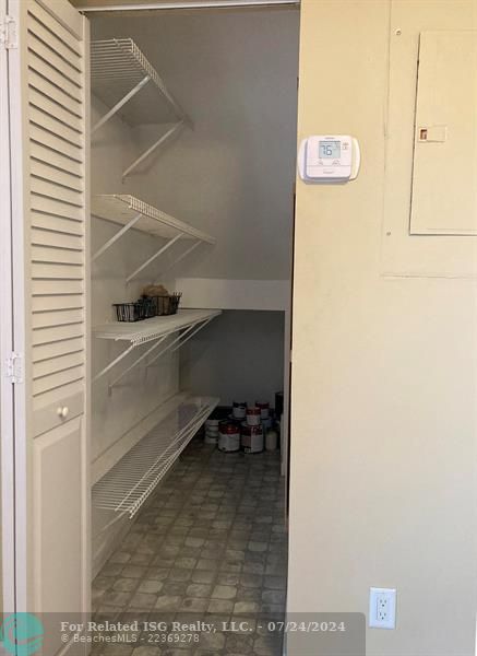 Storage pantry and  brand new water heater